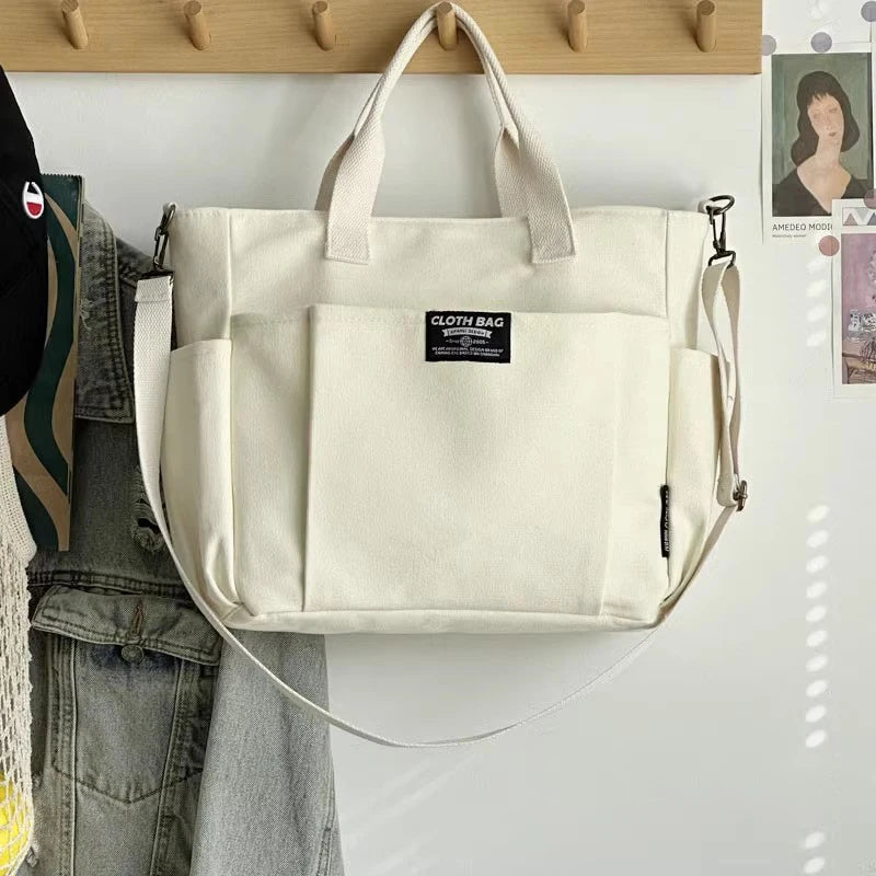 Urban Minimalist Canvas Tote Bag — Large Capacity, Soft Structure & Everyday Elegance